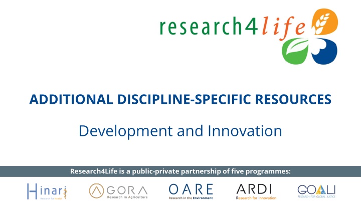 additional discipline specific resources