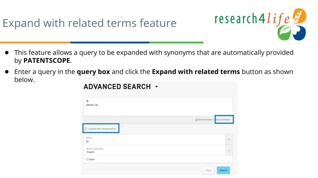 expand with related terms feature