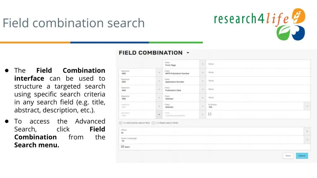 field combination search