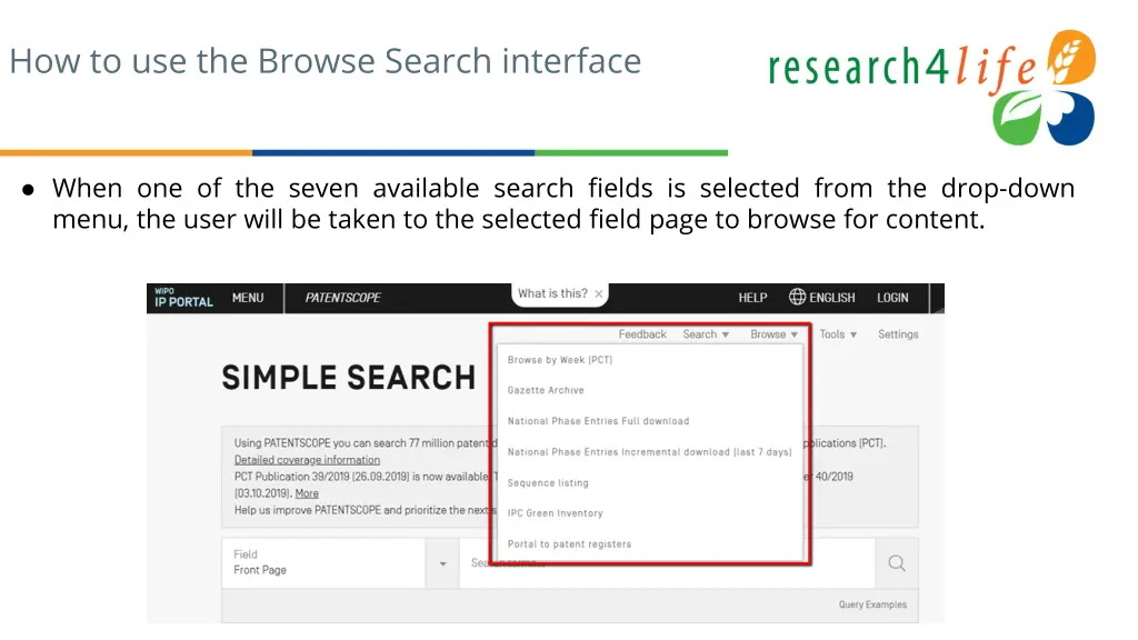 how to use the browse search interface