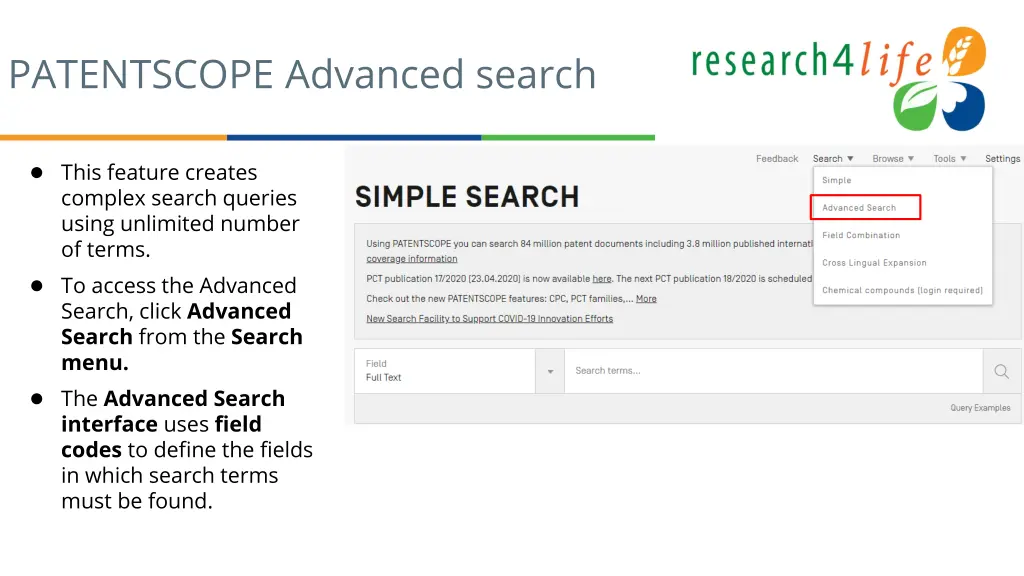 patentscope advanced search