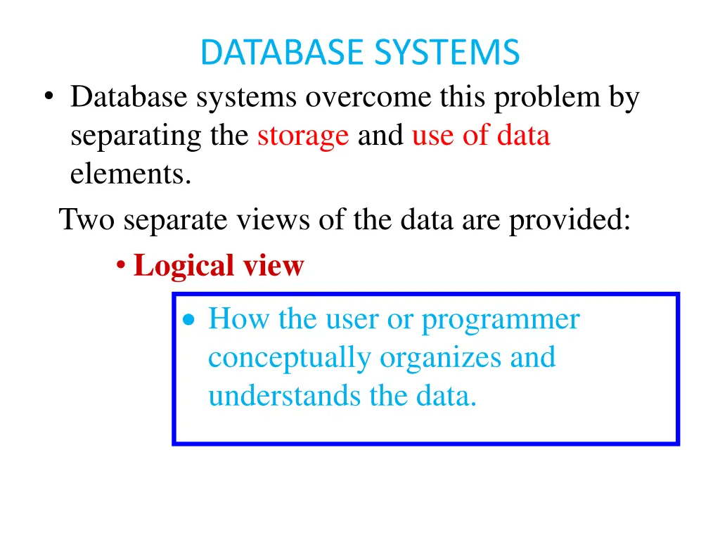 database systems database systems overcome this