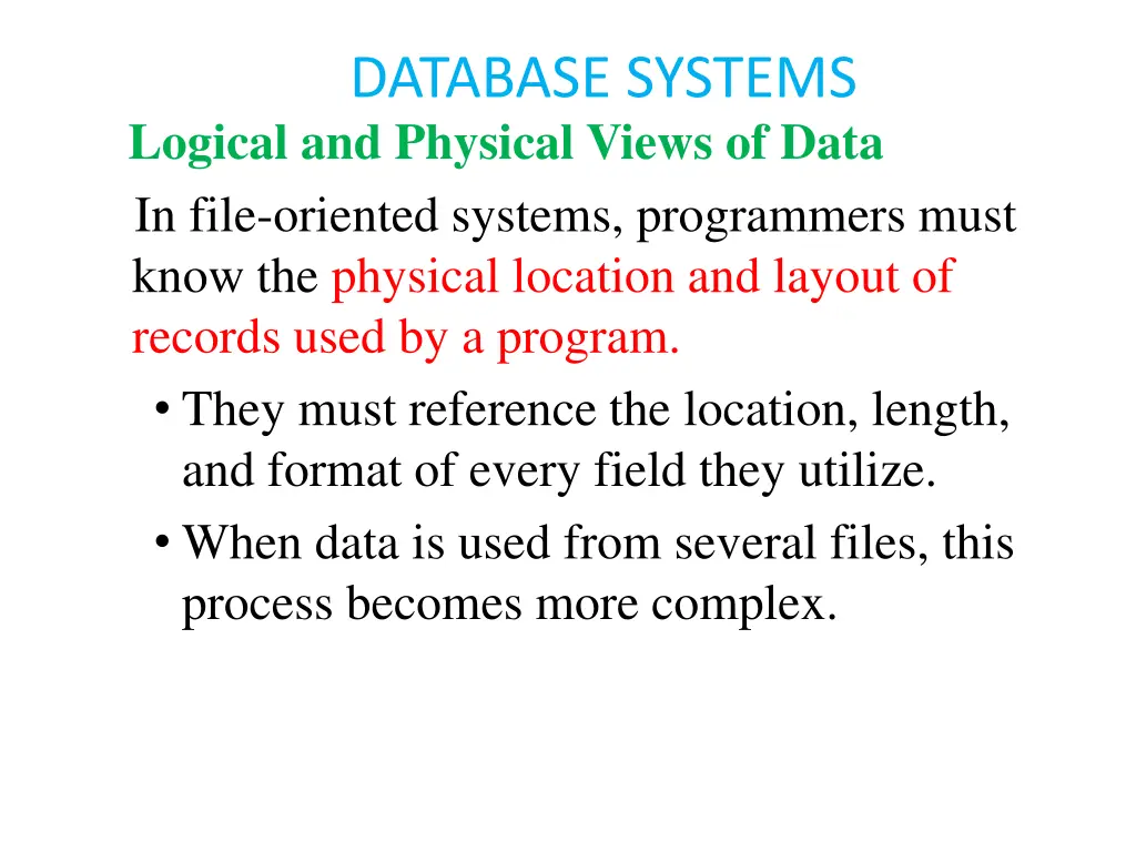 database systems logical and physical views