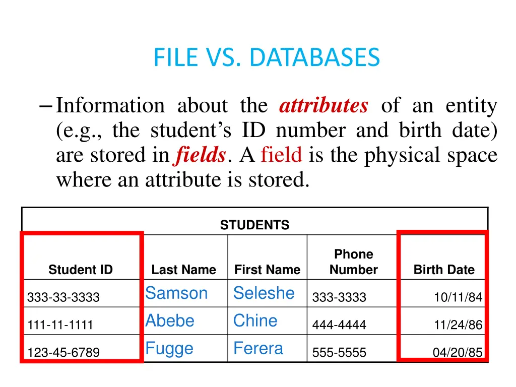 file vs databases