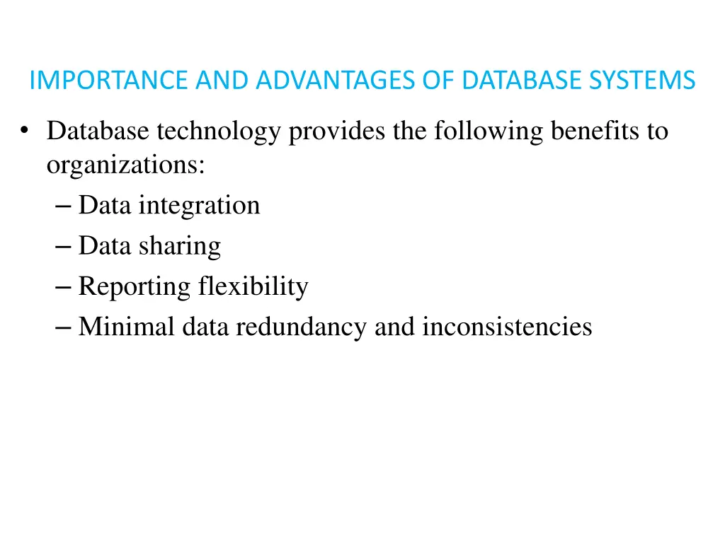 importance and advantages of database systems 6