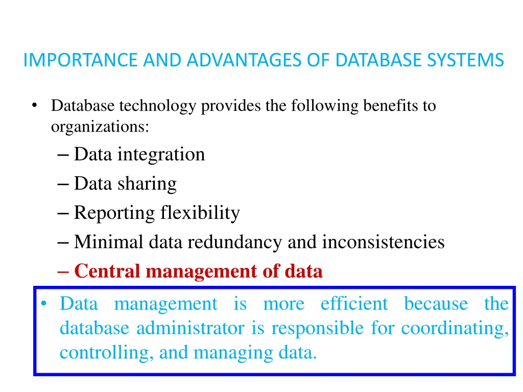 importance and advantages of database systems 7