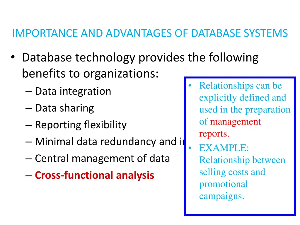 importance and advantages of database systems 8