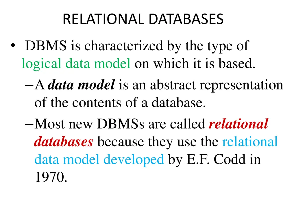 relational databases