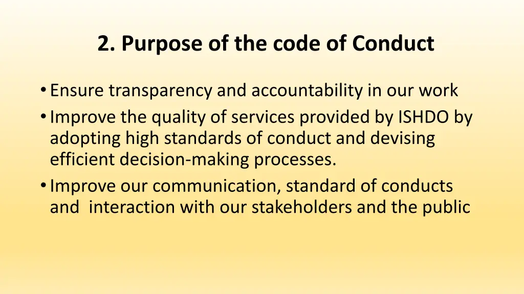 2 purpose of the code of conduct