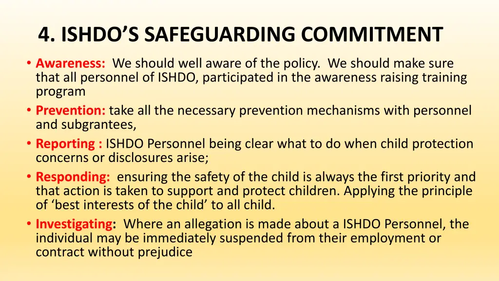 4 ishdo s safeguarding commitment