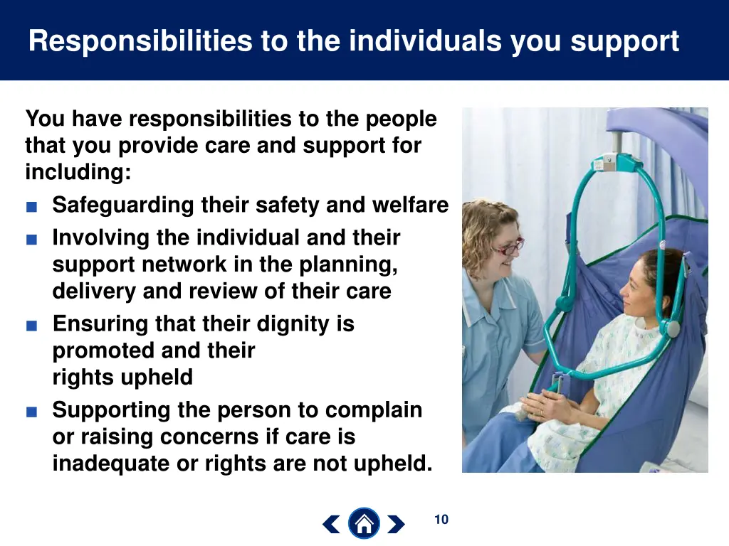 responsibilities to the individuals you support