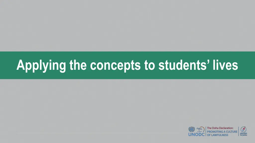 applying the concepts to students lives