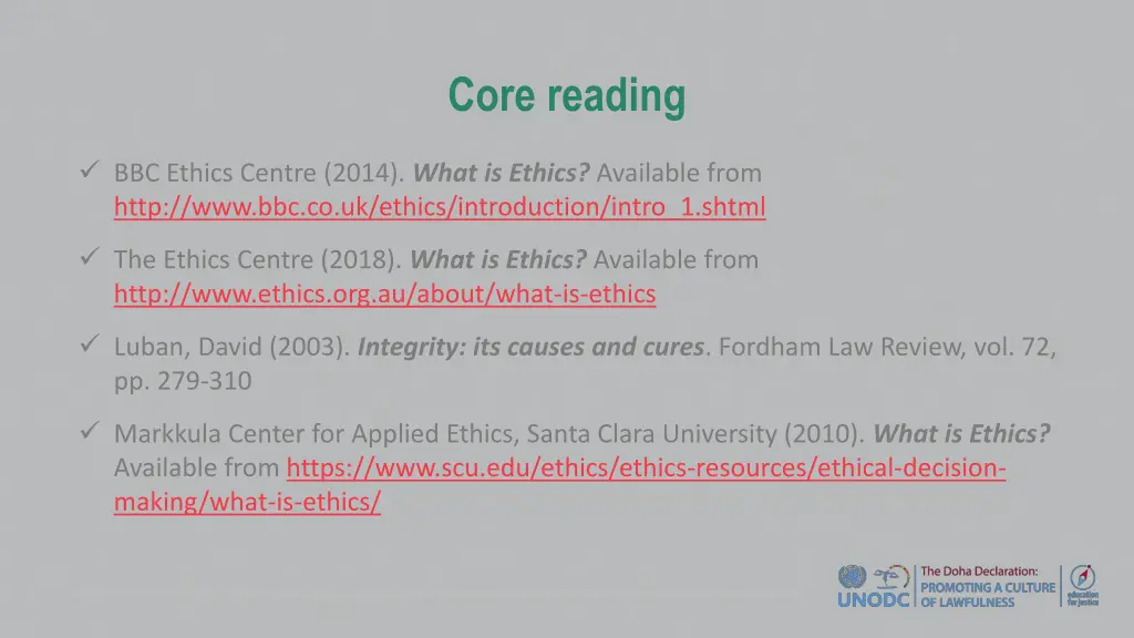 core reading