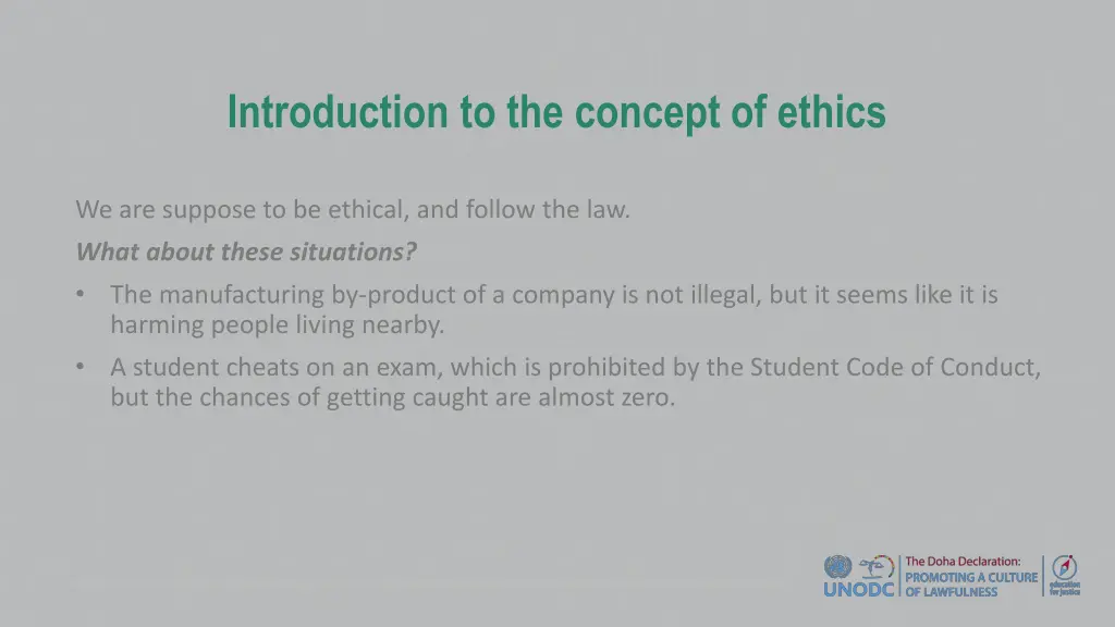 introduction to the concept of ethics