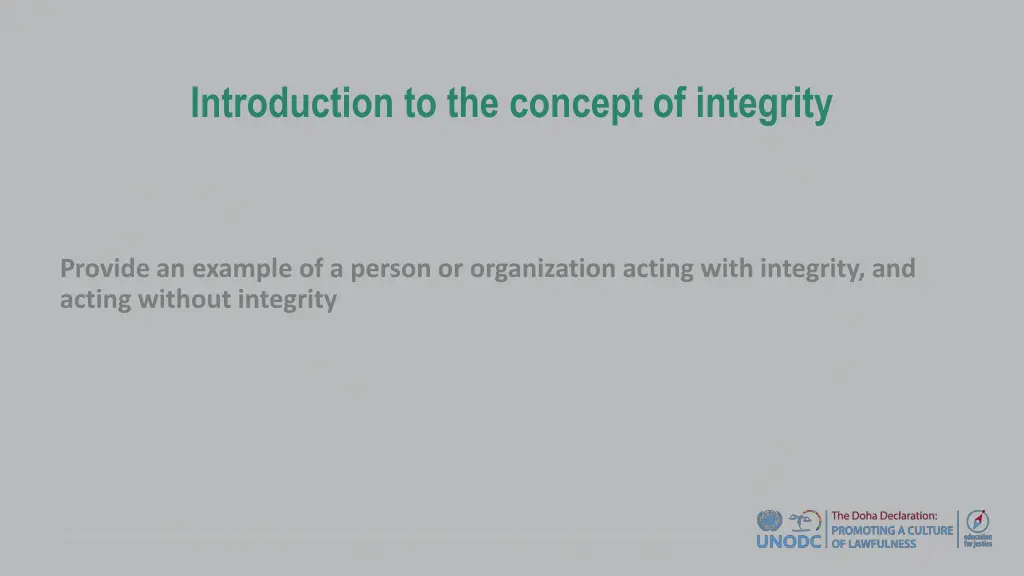 introduction to the concept of integrity 1