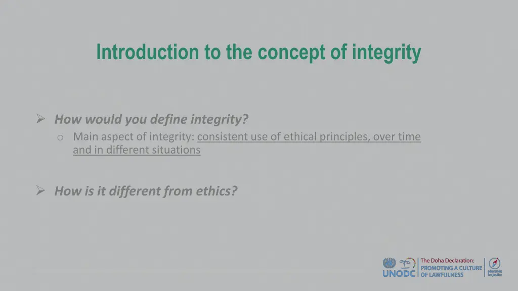 introduction to the concept of integrity