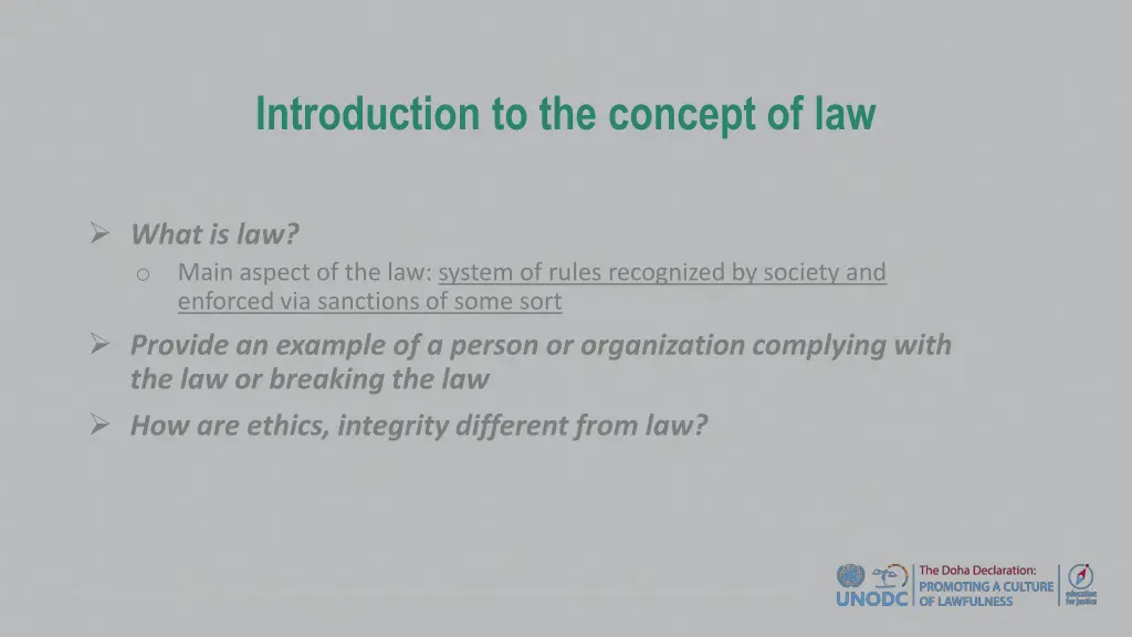 introduction to the concept of law