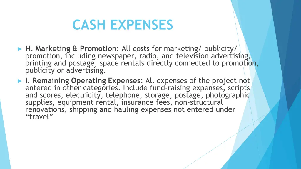 cash expenses 2