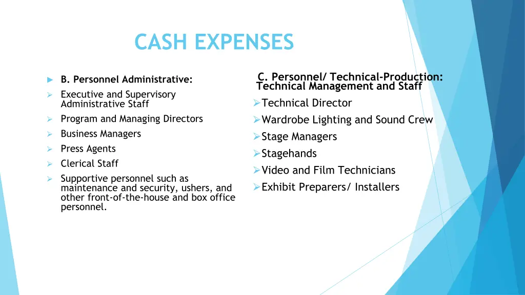 cash expenses