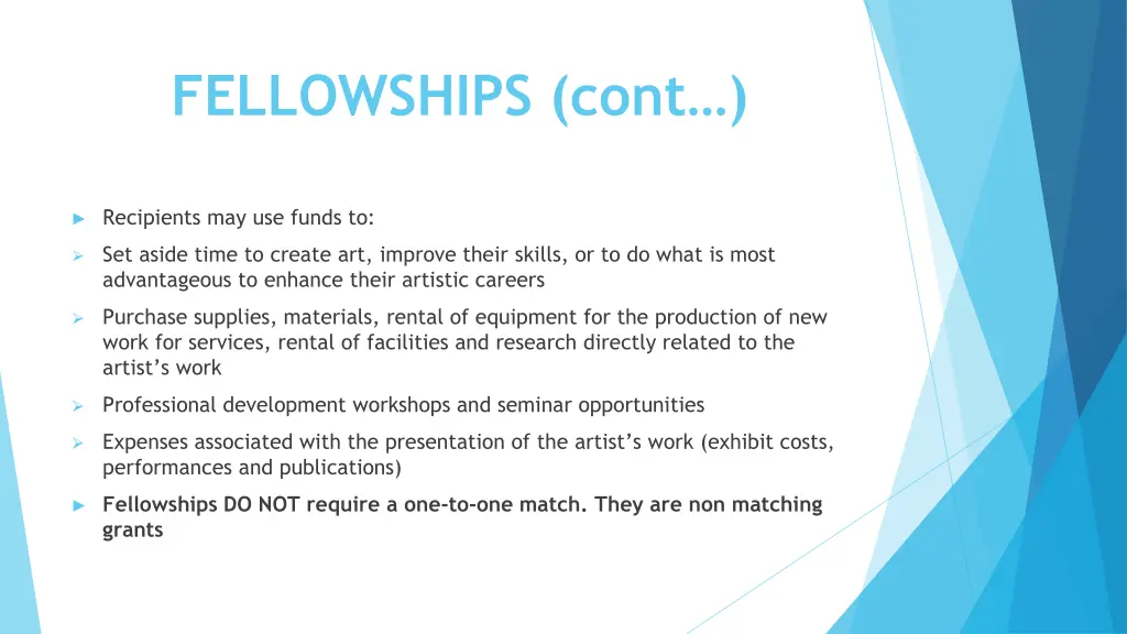 fellowships cont