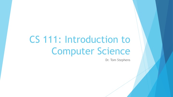 cs 111 introduction to computer science