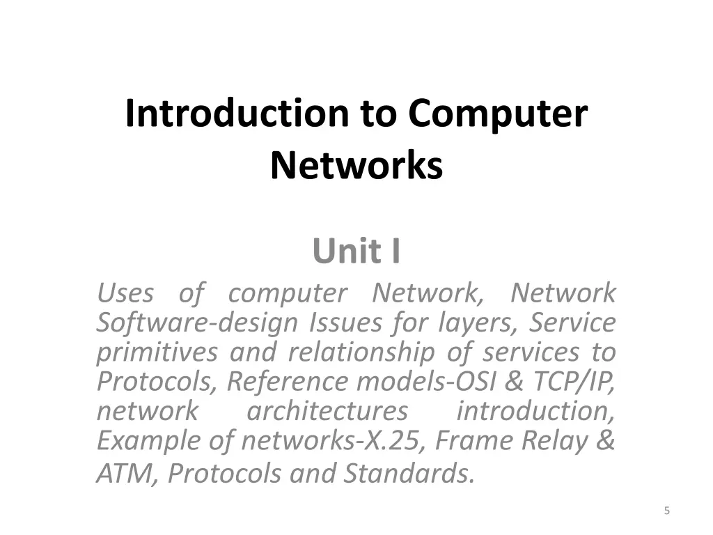 introduction to computer networks