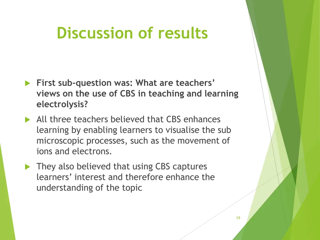 discussion of results