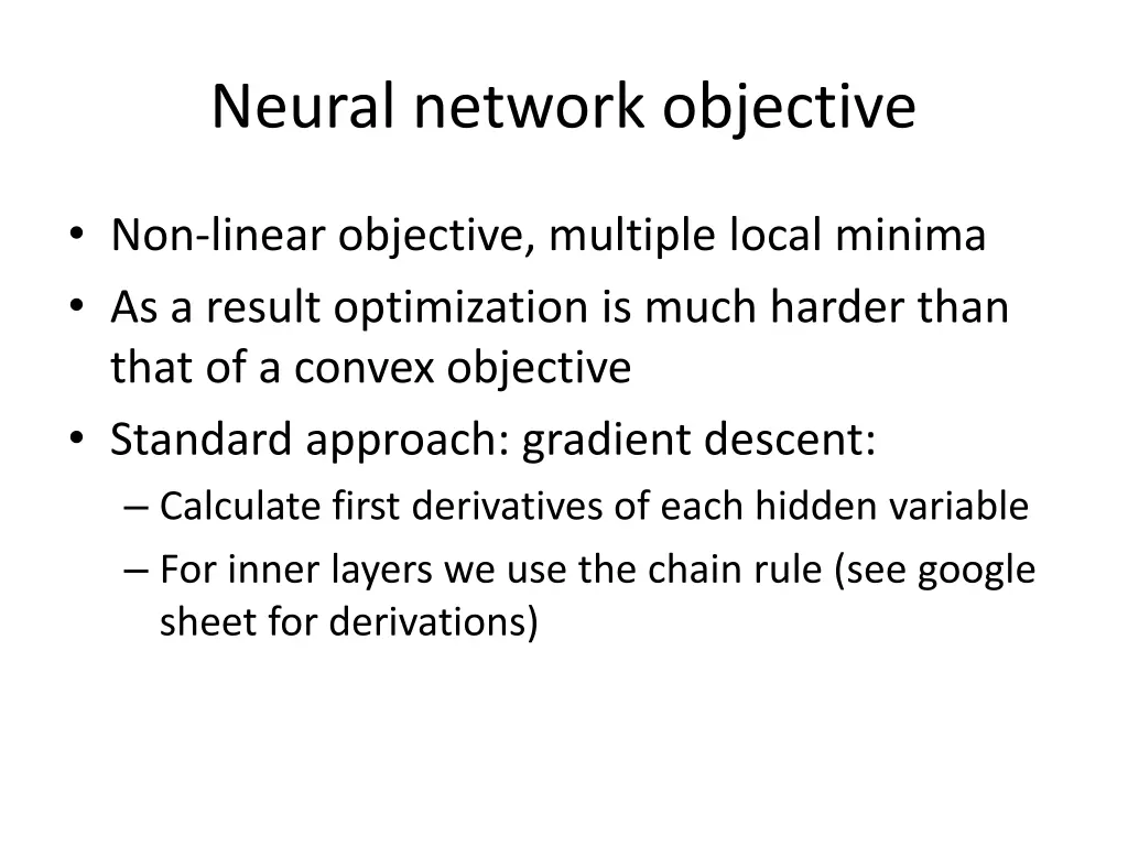 neural network objective