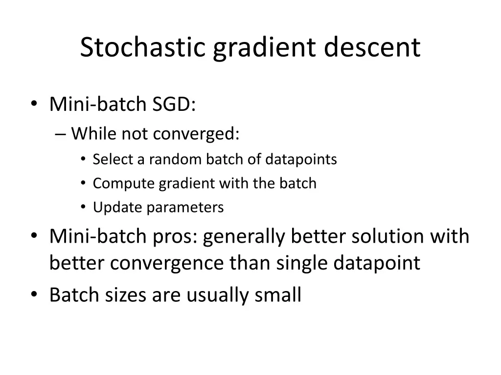 stochastic gradient descent 1