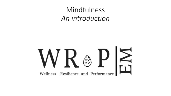 mindfulness an introduction