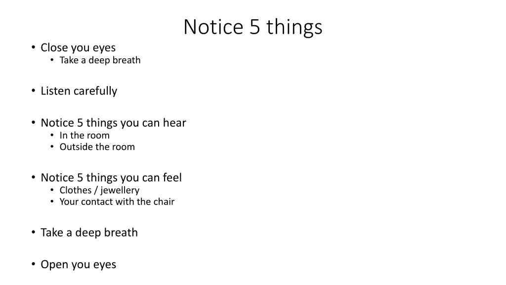 notice 5 things