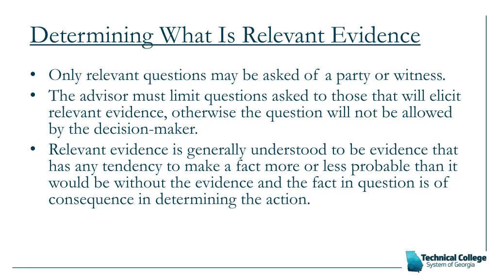 determining what is relevant evidence