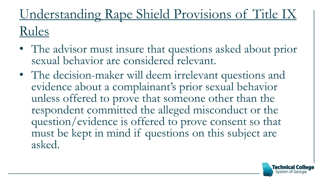 understanding rape shield provisions of title