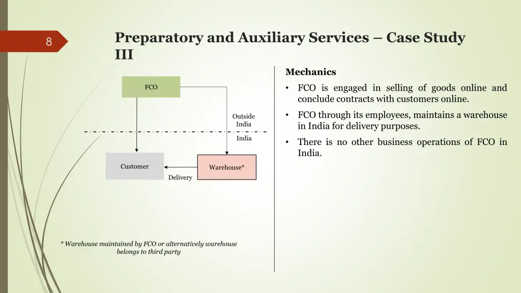 preparatory and auxiliary services case study