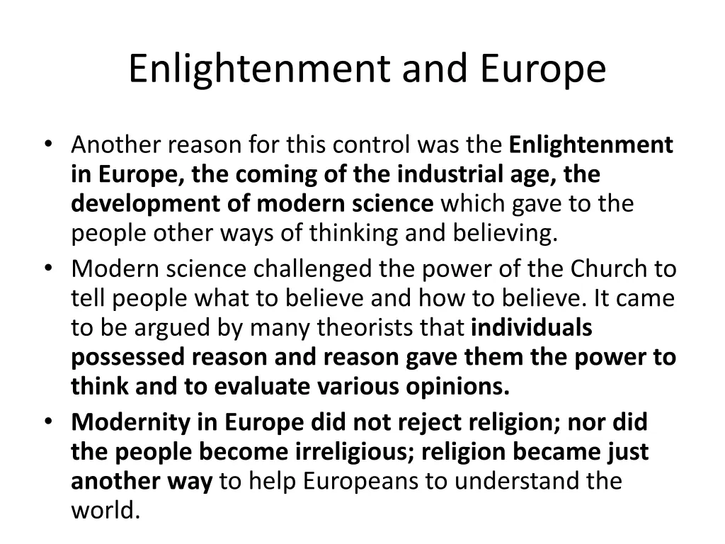 enlightenment and europe