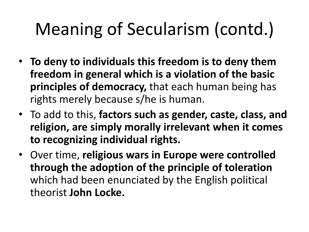 meaning of secularism contd 1