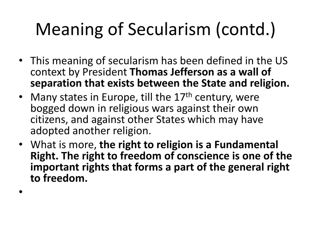 meaning of secularism contd