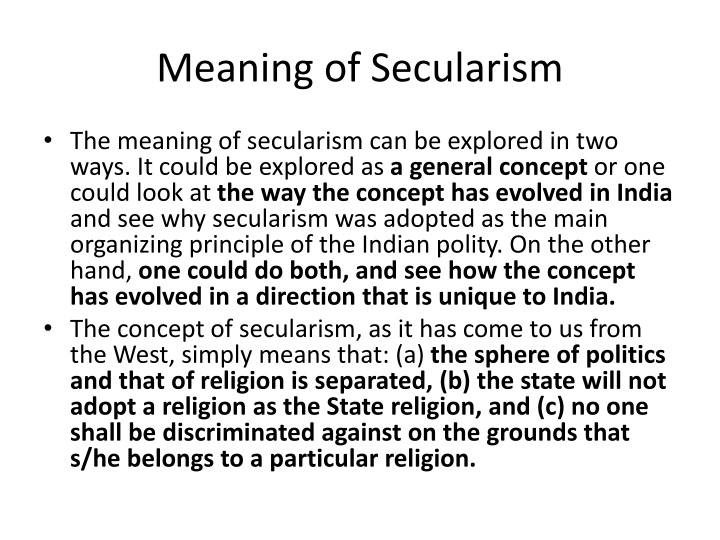 meaning of secularism