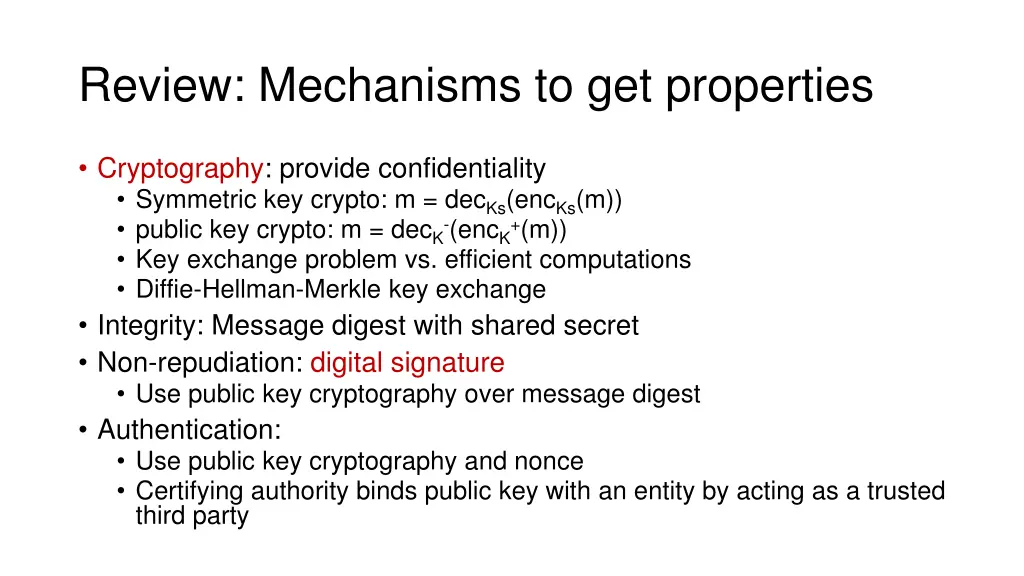 review mechanisms to get properties