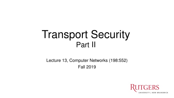 transport security part ii