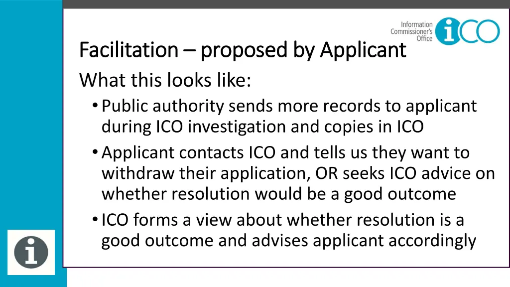 facilitation facilitation proposed by applicant