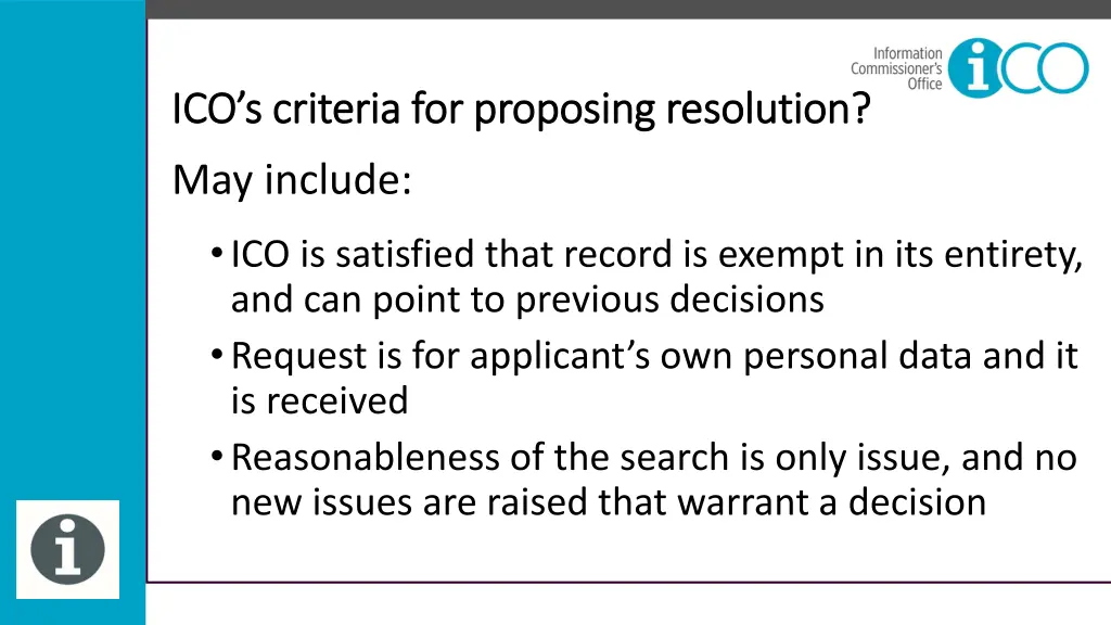 ico s criteria for proposing resolution 1