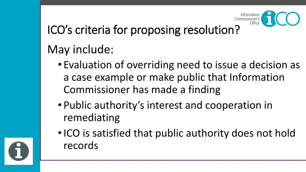 ico s criteria for proposing resolution