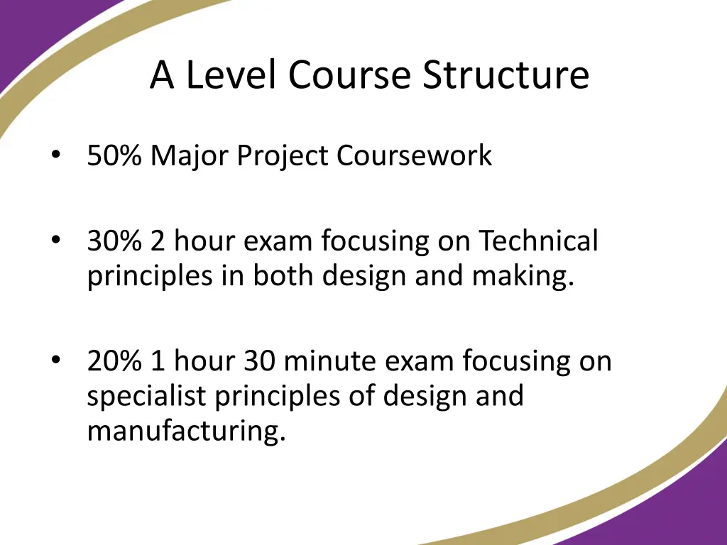 a level course structure