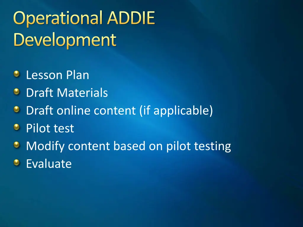 operational addie development