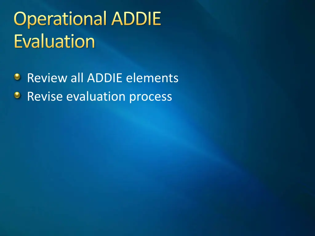 operational addie evaluation