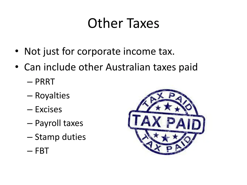 other taxes