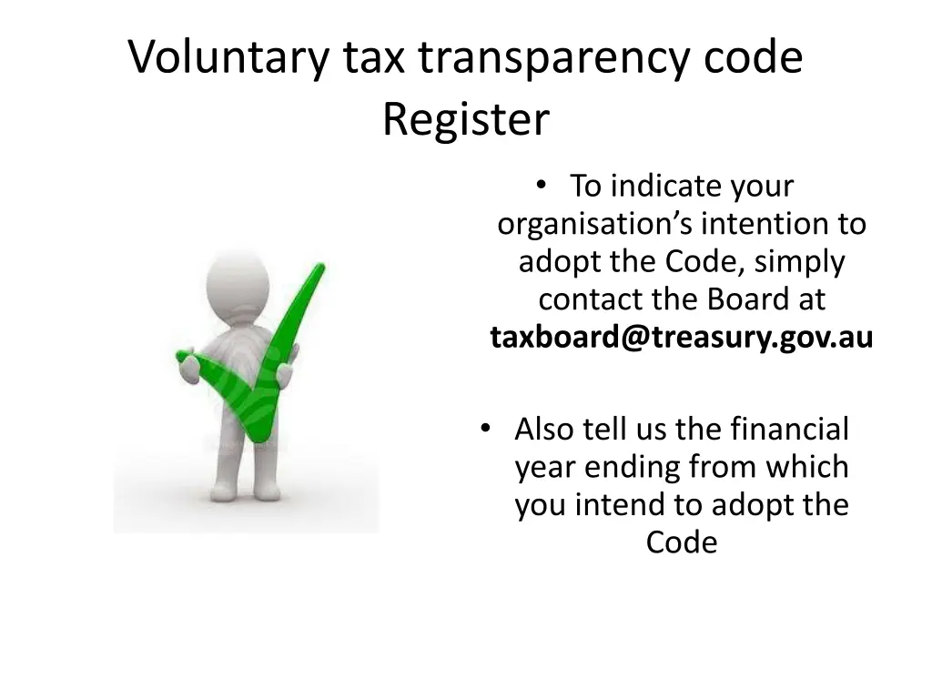 voluntary tax transparency code register