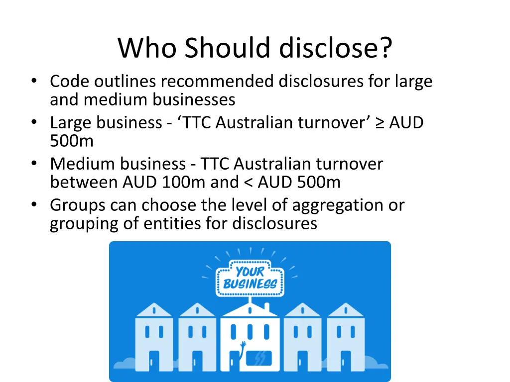 who should disclose code outlines recommended