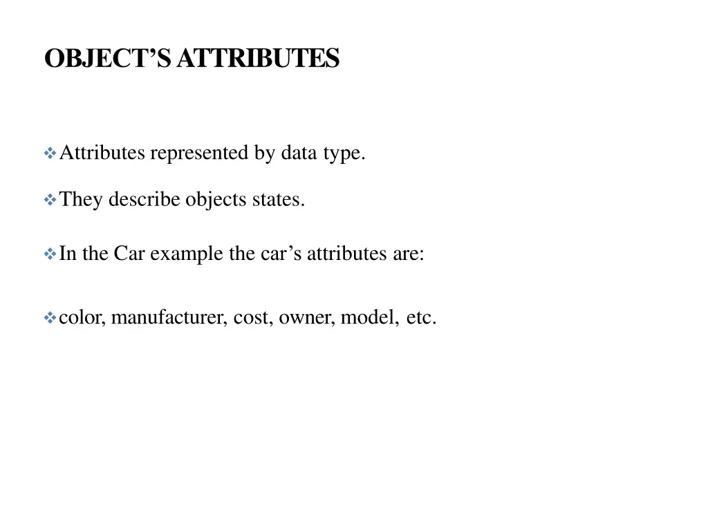 object s attributes